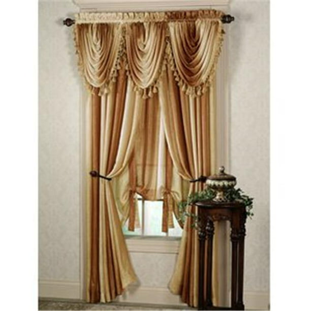 Achim Home Furnishings Ombre Tie Up Curtains 50 by 63-Inch Earth 